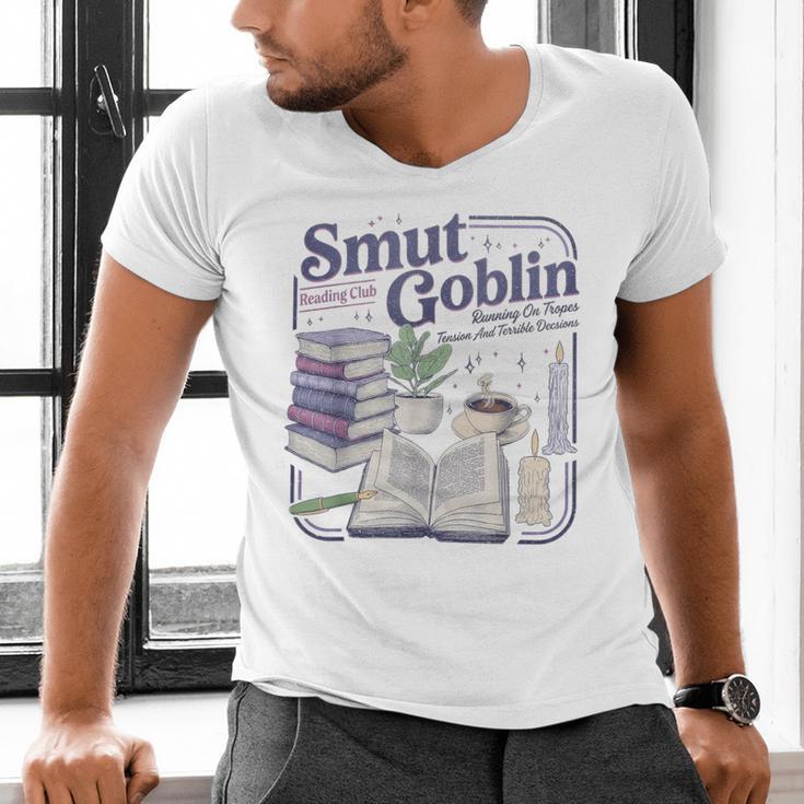 Smut Goblin Reading Club Book Lover Dark Academia Men's V-Neck T-Shirt