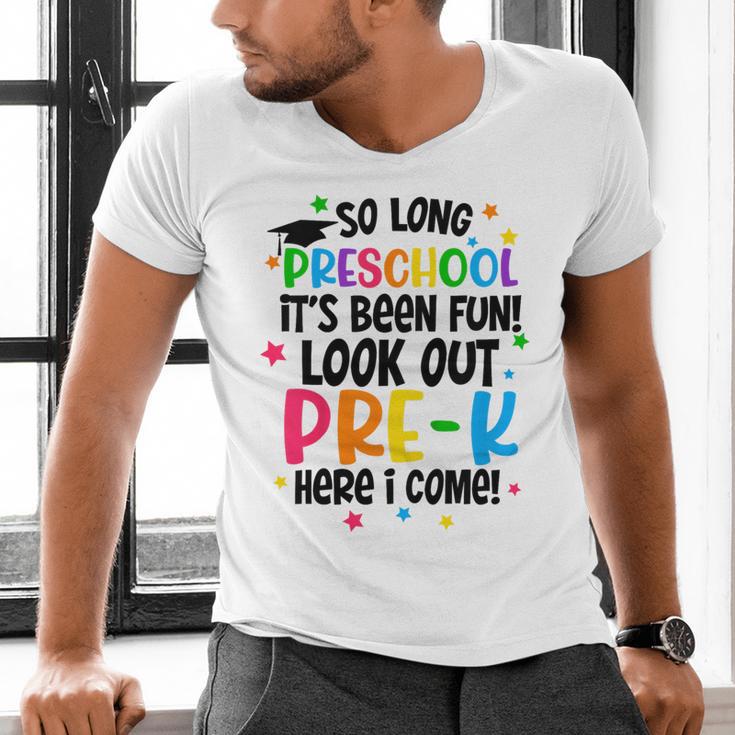 So Long Preschool Pre-K Here I Come Graduation Men's V-Neck T-Shirt