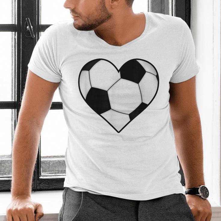 Soccer Ball Heart Idea For Mom Dad Kids T-Shirt Men's V-Neck T-Shirt Soccer Ball Heart Idea For Mom Dad Kids T-Shirt Men's V-Neck T-Shirt