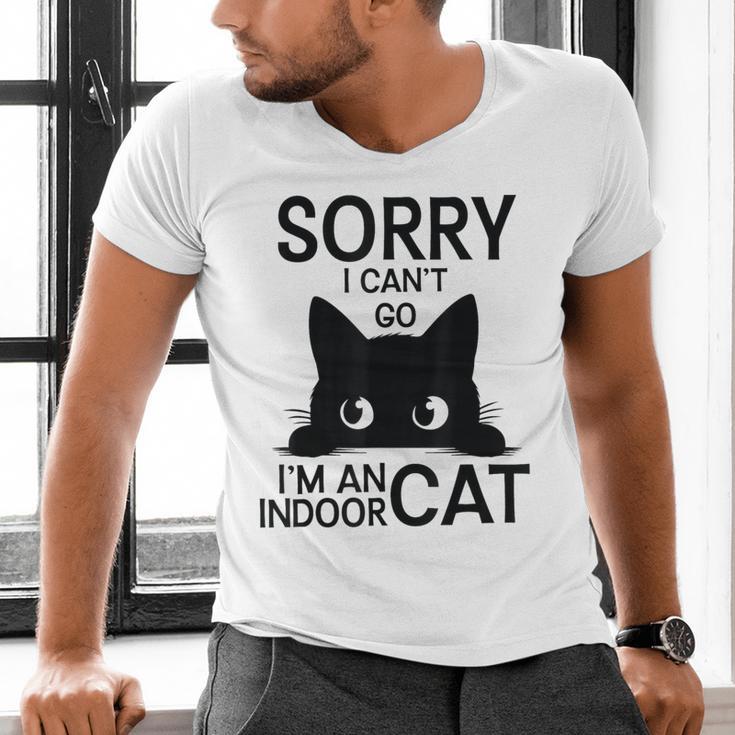 Sorry I Can't Go I'm An Indoor Cat Introvert Cats Men's V-Neck T-Shirt