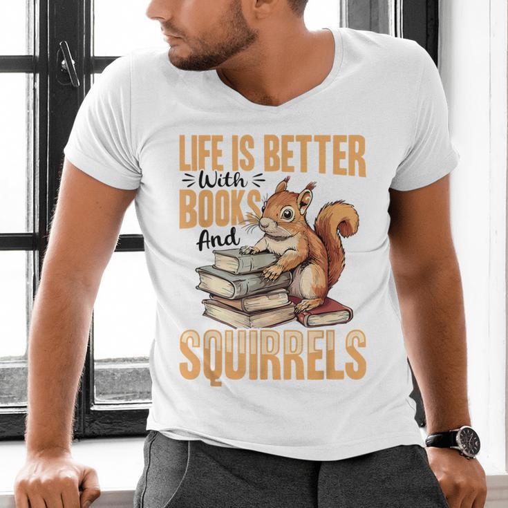 Squirrel Animal Life Is Better With Books And a Men's V-Neck T-Shirt Squirrel Animal Life Is Better With Books And a Men's V-Neck T-Shirt