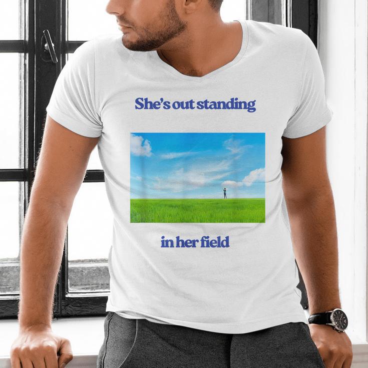 Out Standing In Her Field Graduation Tee Men's V-Neck T-Shirt