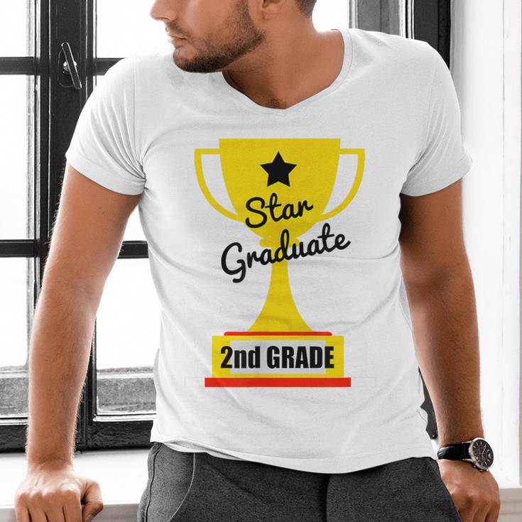 Star Graduate Second Grade Graduation Trophy Cup Men's V-Neck T-Shirt