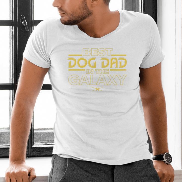 Star Wars Best Dog Dad In The Galaxy Birthday Father’s Day Premium Tri-Blend Men's V-Neck T-Shirt