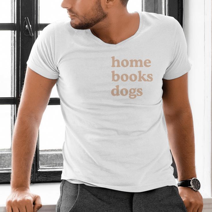 Stay Home Read Books Love Dogs Men's V-Neck T-Shirt Stay Home Read Books Love Dogs Men's V-Neck T-Shirt