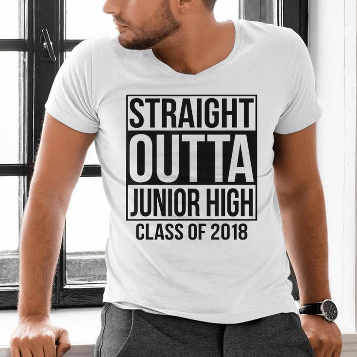 Straight Outta Junior High Graduation Class Of 2018 Men's V-Neck T-Shirt