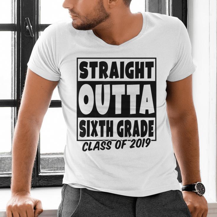 Straight Outta Sixth Grade Class Of 2019 Graduation Men's V-Neck T-Shirt