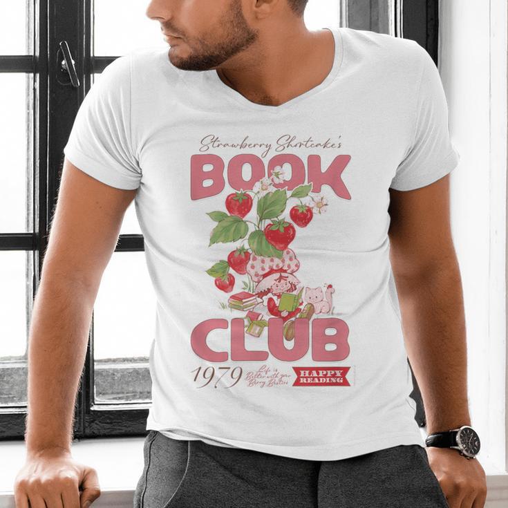Strawberry Shortcake Book Club 1979 With Berry Besties Men's V-Neck T-Shirt Strawberry Shortcake Book Club 1979 With Berry Besties Men's V-Neck T-Shirt