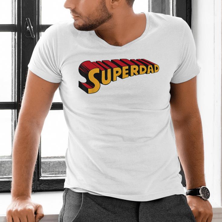 Super Dad Superdad Superhero Dad Men's V-Neck T-Shirt Super Dad Superdad Superhero Dad Men's V-Neck T-Shirt