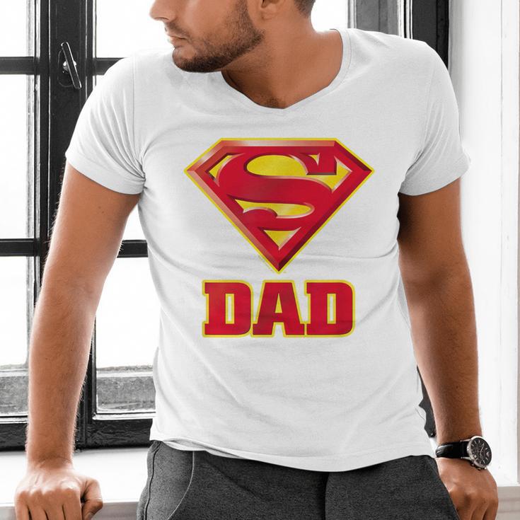 Superman Super Dad Men's V-Neck T-Shirt Superman Super Dad Men's V-Neck T-Shirt