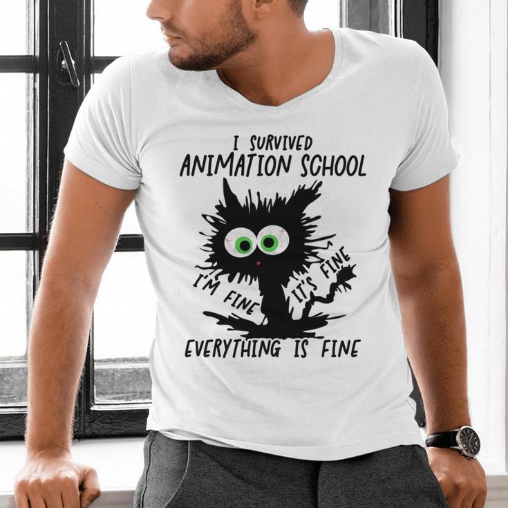 I Survived Animation School Graduation 2026 Men's V-Neck T-Shirt