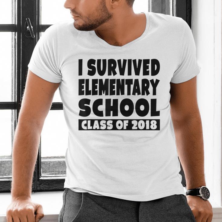 I Survived Elementary School Class Of 2018 Graduation Shirt Men's V-Neck T-Shirt