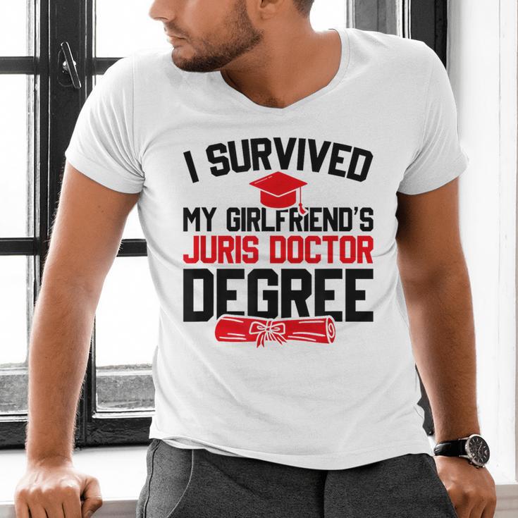 I Survived My Girlfriend's Juris Doctor Degree Graduation Men's V-Neck T-Shirt