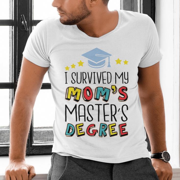 I Survived My Mom's Master's Degree Master Graduation Men's V-Neck T-Shirt