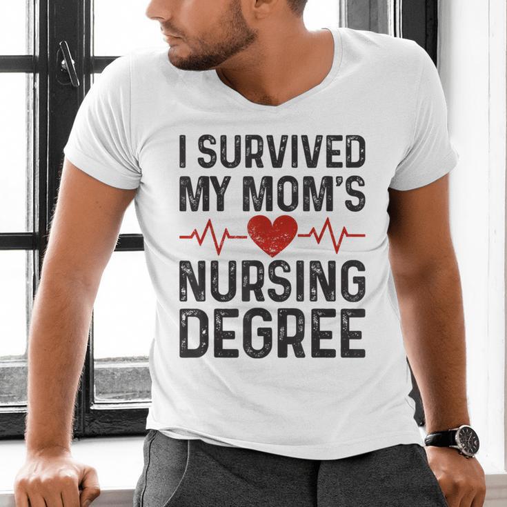 I Survived My Mom's Nursing Degree School Graduation Nursing Men's V-Neck T-Shirt