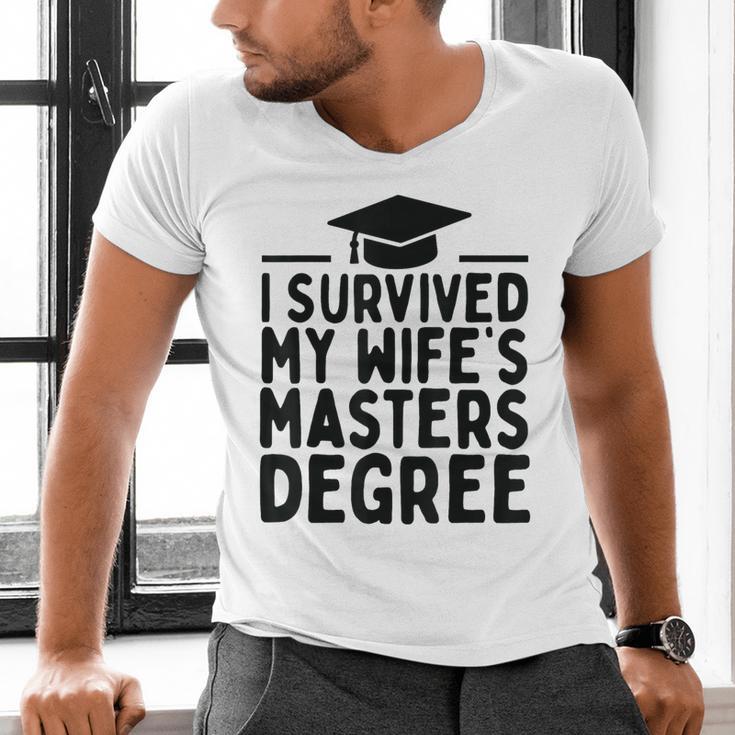 I Survived My Wife's Masters Degree Graduation Class Of 2025 Men's V-Neck T-Shirt