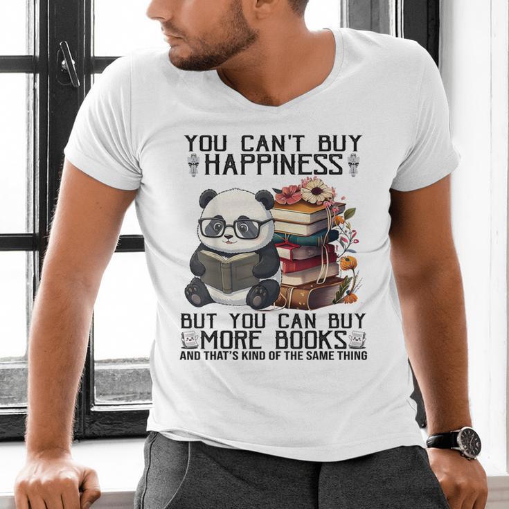 Teacher Bookworm Book Lover Panda Reading Book Librarian Tee Men's V-Neck T-Shirt