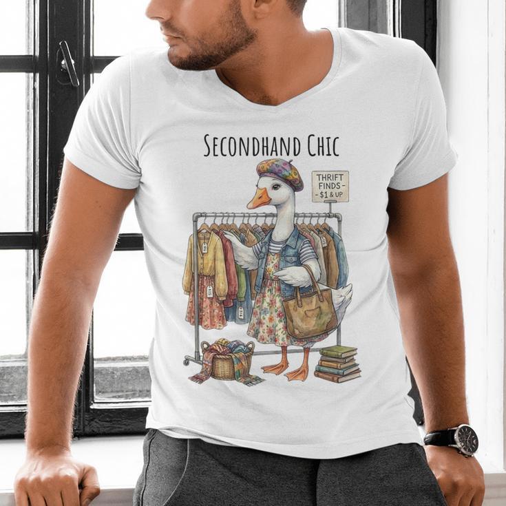 Thrifting Goose Vintage Fashion Book Lover Men's V-Neck T-Shirt