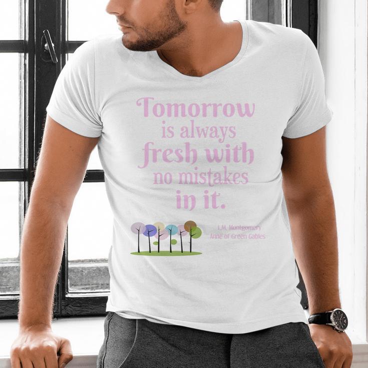 Tomorrow Is Fresh Anne Of Green Gables Book Quote Shirt Premium Tri-Blend Men's V-Neck T-Shirt Tomorrow Is Fresh Anne Of Green Gables Book Quote Shirt Premium Tri-Blend Men's V-Neck T-Shirt