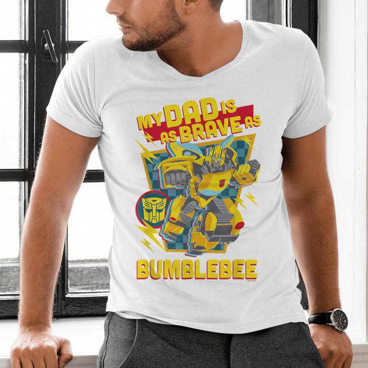 Transformers Father's Day Bumblebee My Dad Is Brave Men's V-Neck T-Shirt