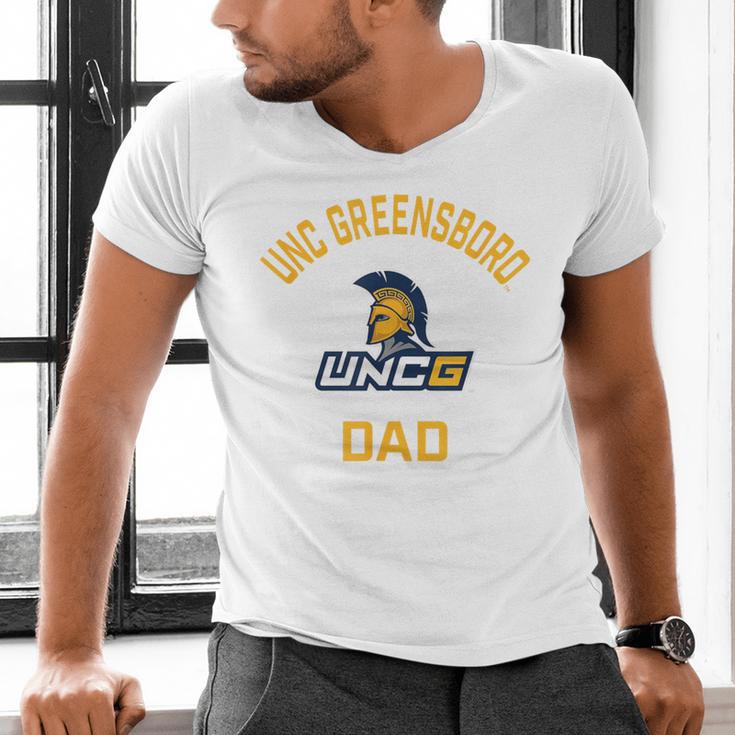 UNC Greensboro UNCG Spartans Arched Dad Men's V-Neck T-Shirt