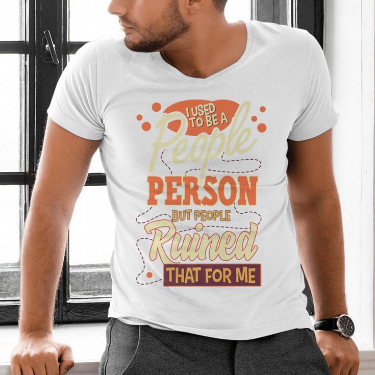 I Used To Be a People Person Antisocial Introvert Premium Men's V-Neck T-Shirt
