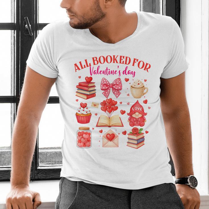 Valentines Reading Book Lover All Booked For Valentine's Day Men's V-Neck T-Shirt