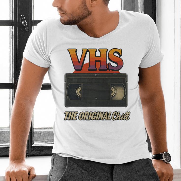 VHS Tape Nostalgia Old School Technology Humor Premium Men's V-Neck T-Shirt