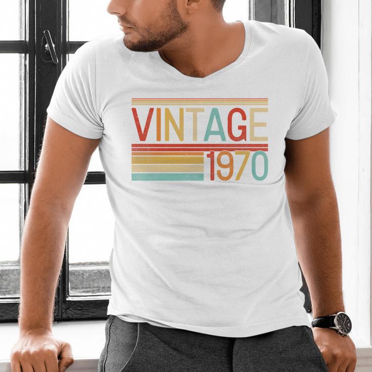 Vintage 1970 Birthday Retro Style 70's Born Nostalgia Party Premium Tri-Blend Men's V-Neck T-Shirt Vintage 1970 Birthday Retro Style 70's Born Nostalgia Party Premium Tri-Blend Men's V-Neck T-Shirt