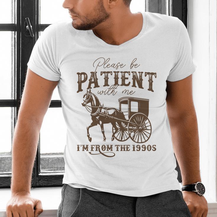Vintage Please Be Patient With Me I'm From The 1900s On Back Men's V-Neck T-Shirt Vintage Please Be Patient With Me I'm From The 1900s On Back Men's V-Neck T-Shirt