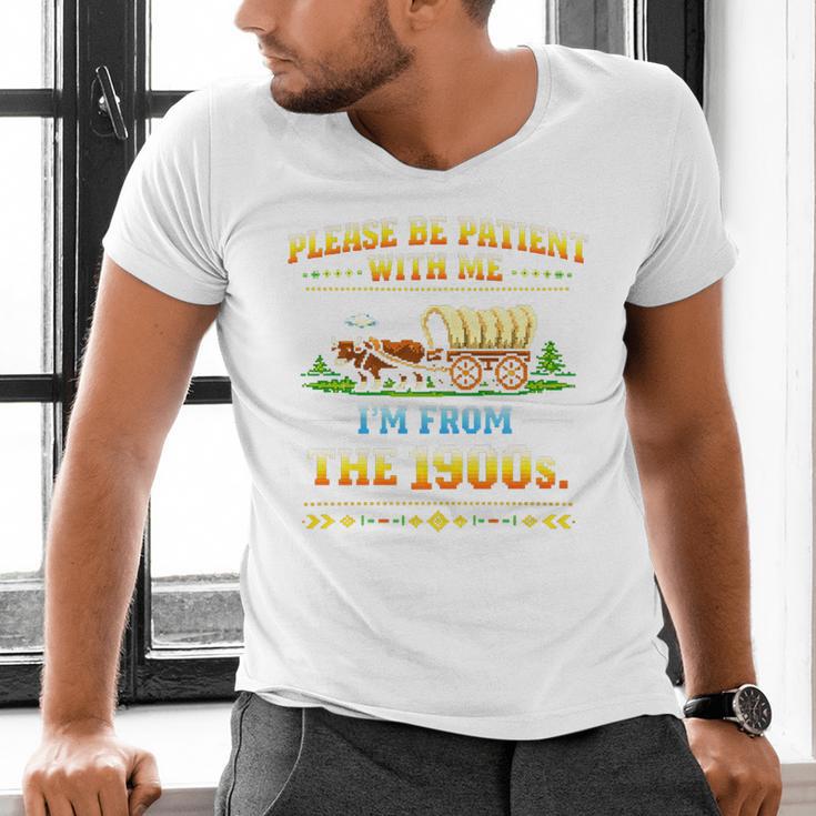 Vintage Please Be Patient With Me I'm From The 1900s Premium Tri-Blend Men's V-Neck T-Shirt