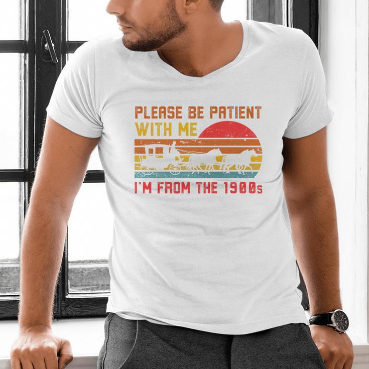 Vintage Retro Please Be Patient With Me I'm From The 1900s Premium Men's V-Neck T-Shirt Vintage Retro Please Be Patient With Me I'm From The 1900s Premium Men's V-Neck T-Shirt