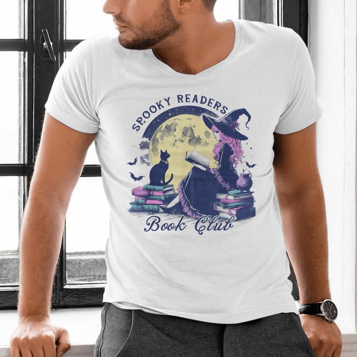 Vintage Sexy Witch Spooky Readers Book Lover Club Halloween Men's V-Neck T-Shirt