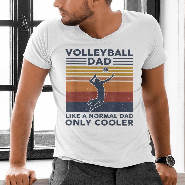 Volleyball Dad Like A Normal Dad Only Cooler Vintage Men's V-Neck T-Shirt