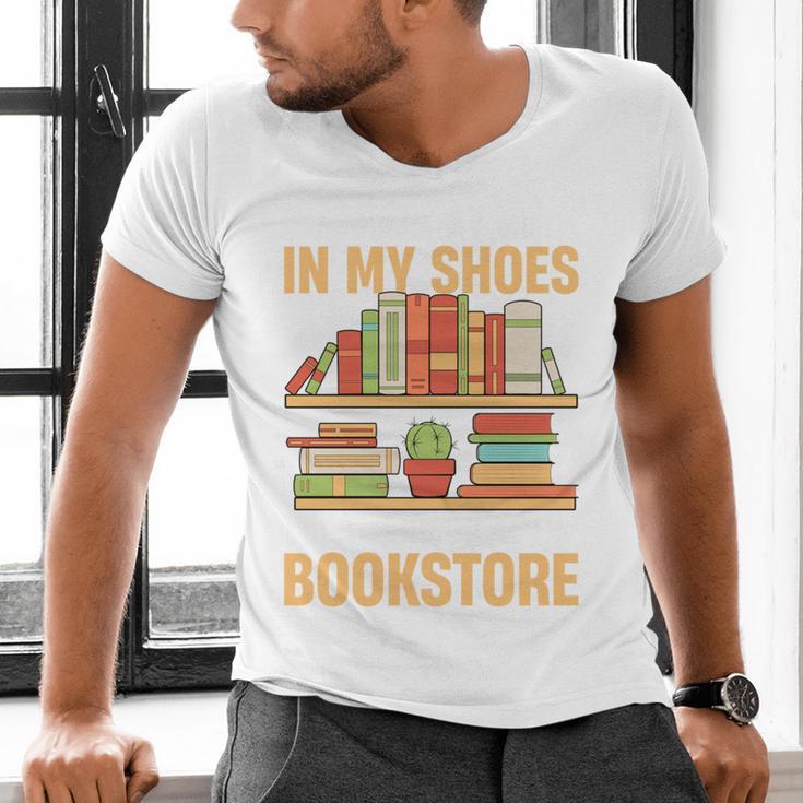 If You Walk A Mile In My Shoes You'Ll End Up At Bookstore Men's V-Neck T-Shirt