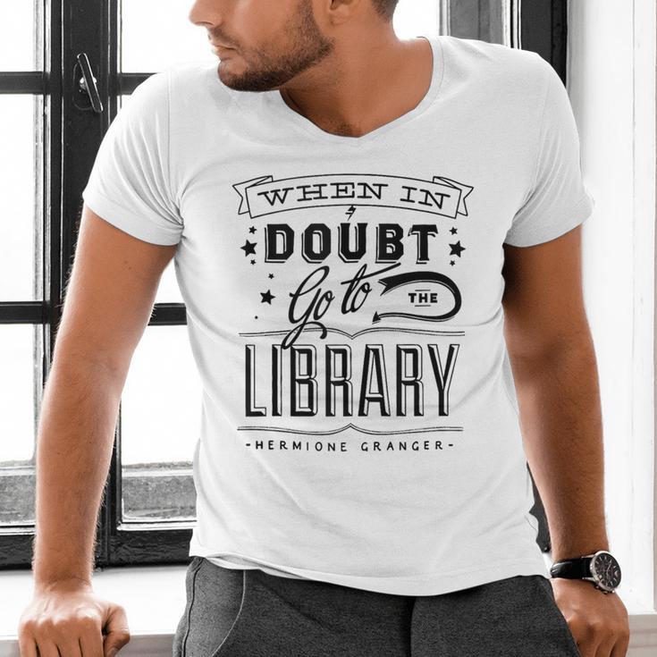 When In Doubt Go To The Library Teacher Vintage Book Lovers Men's V-Neck T-Shirt When In Doubt Go To The Library Teacher Vintage Book Lovers Men's V-Neck T-Shirt