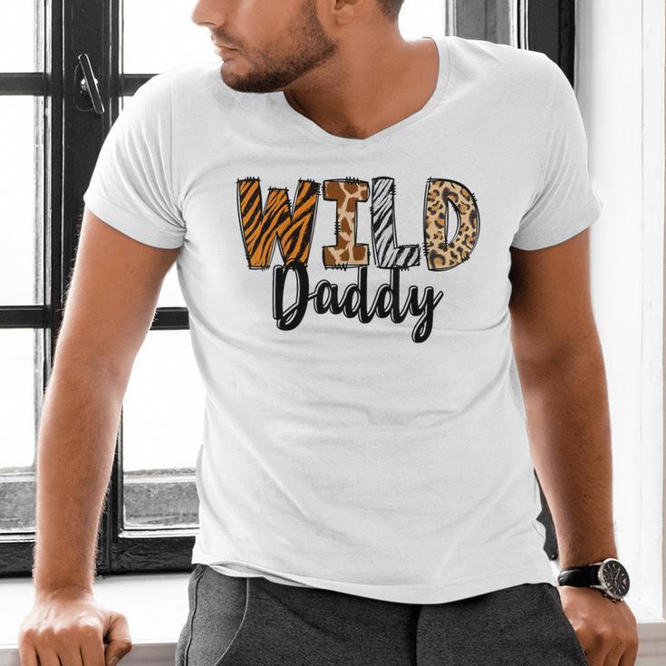 Wild Daddy Zoo Born Two Be Wild B-Day Safari Jungle Animal Men's V-Neck T-Shirt