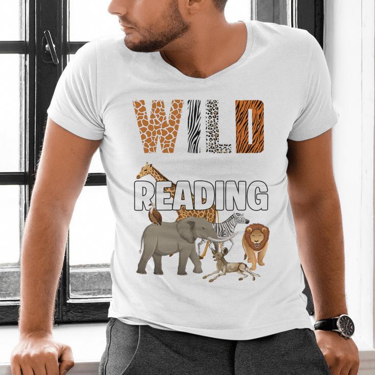 Wild About Reading Book Reader Book Nerd Book Reading Lover Premium Tri-Blend Men's V-Neck T-Shirt