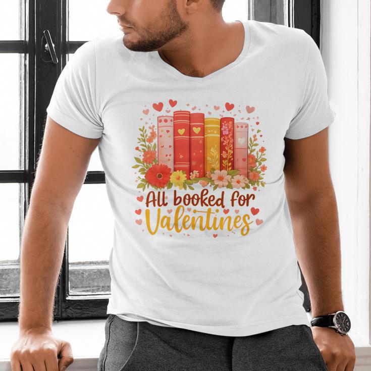 Women's All Booked For Valentine Teacher Valentines Reading Book Men's V-Neck T-Shirt Women's All Booked For Valentine Teacher Valentines Reading Book Men's V-Neck T-Shirt
