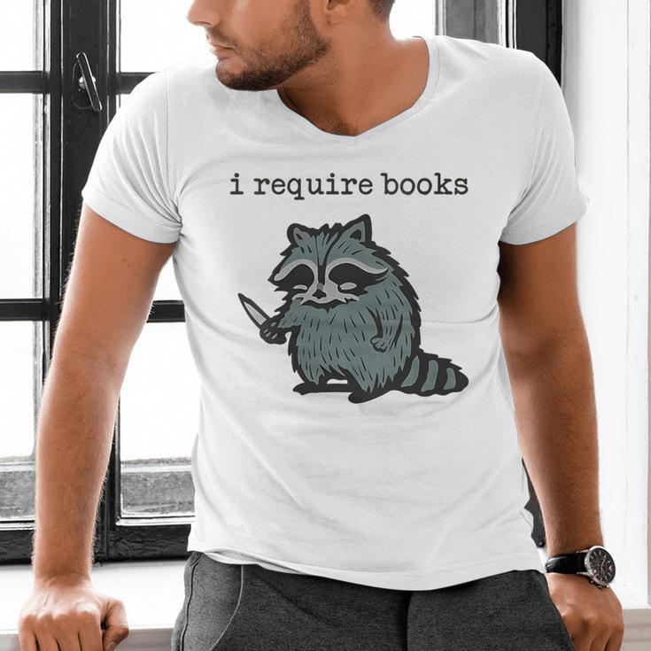 Women's i Require Books Raccoon Men's V-Neck T-Shirt