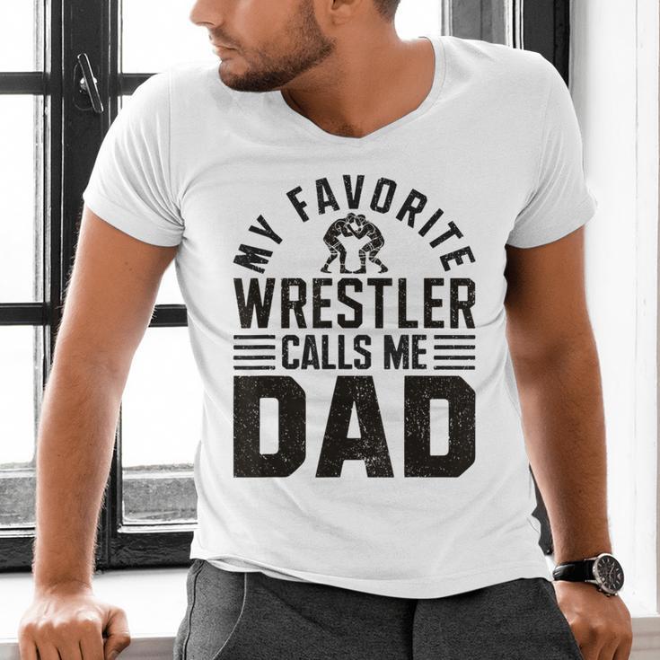 Wrestler Daddy Wrestling Dad Men's V-Neck T-Shirt