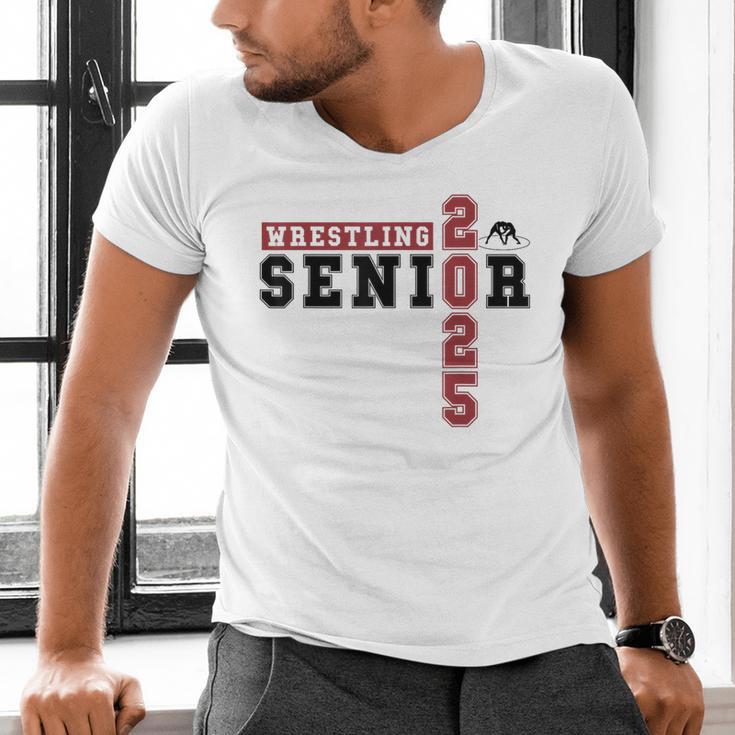 Wrestling Senior Night Wrestling Senior 2025 Graduation 70 Men's V-Neck T-Shirt