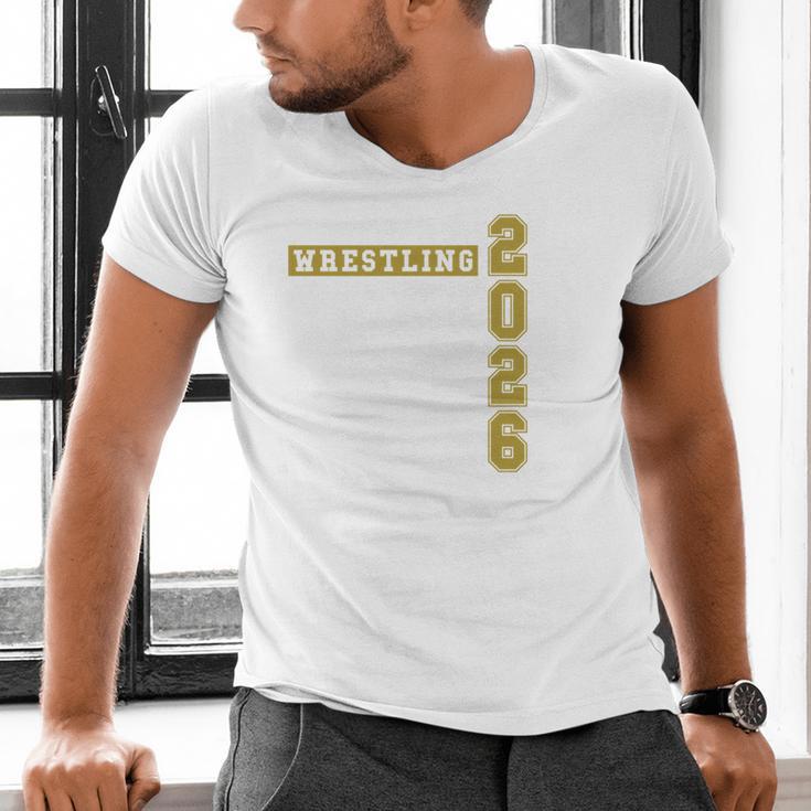 Wrestling Senior Night Wrestling Senior 2026 Graduation 43 Men's V-Neck T-Shirt