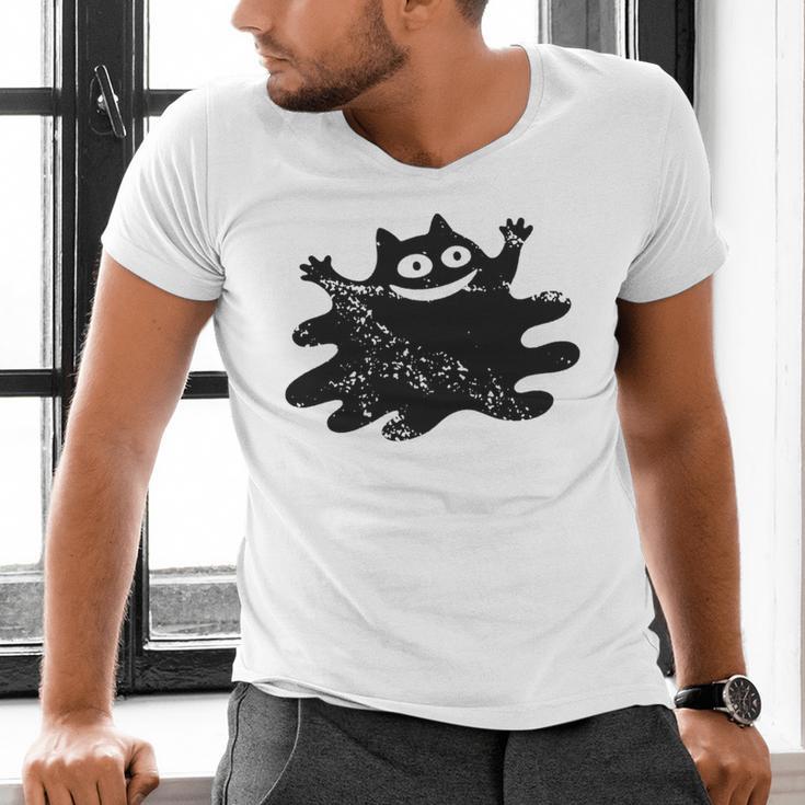 Yk2 Grunge Scary Cat With Tail Tomboy 90s Nostalgia Indie Men's V-Neck T-Shirt