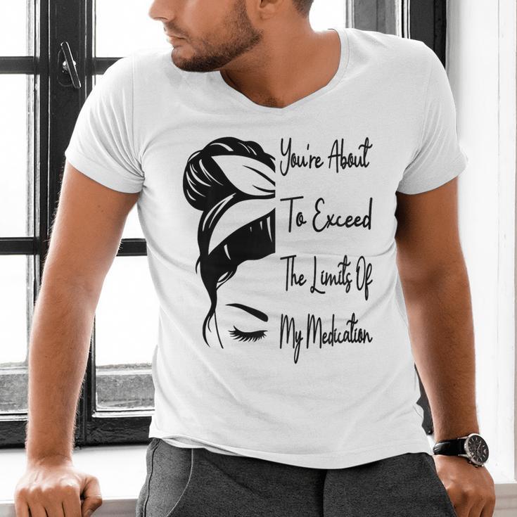 You'Re About To Exceed The Limits Of My Medication Introvert Raglan Baseball Tee Men's V-Neck T-Shirt