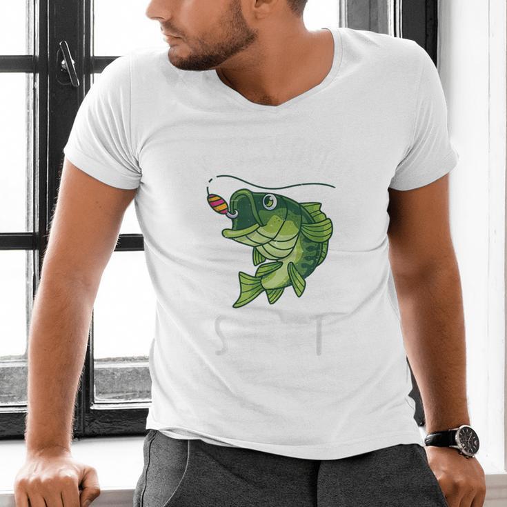 Youth Boy My Lucky Fishing-Shirt Bass Fish Dad Men's V-Neck T-Shirt