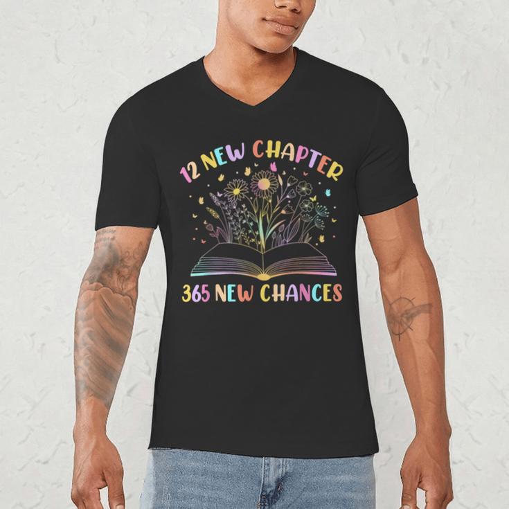 12 New Chapters 365 New Chances New Year Reading Book Tee Men's V-Neck T-Shirt 12 New Chapters 365 New Chances New Year Reading Book Tee Men's V-Neck T-Shirt
