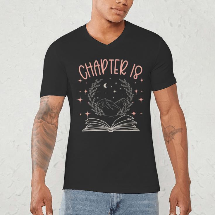 18th Birthday Girls Book Lovers Chapter 18 Its My Birthday Men's V-Neck T-Shirt 18th Birthday Girls Book Lovers Chapter 18 Its My Birthday Men's V-Neck T-Shirt