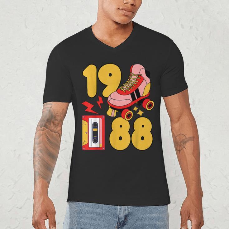 1988 Retro Raised On 80s Music Old School Nostalgia Punk Men's V-Neck T-Shirt 1988 Retro Raised On 80s Music Old School Nostalgia Punk Men's V-Neck T-Shirt