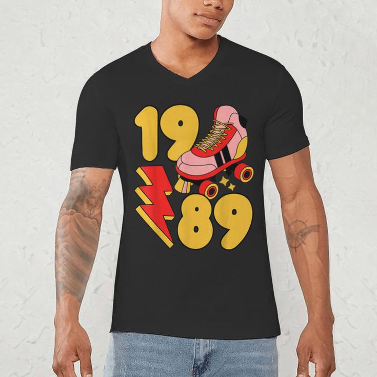 1989 Retro Roller Skate Vintage 80s Nostalgia Collector Men's V-Neck T-Shirt